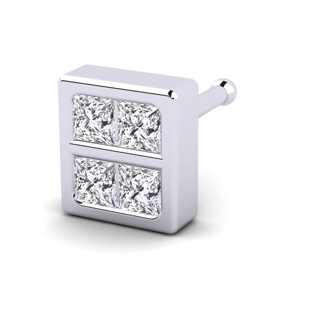 Buy 0.08 Carat Princess cut Moissanite 9ct White Gold GLAMIRA Nose Pin ...