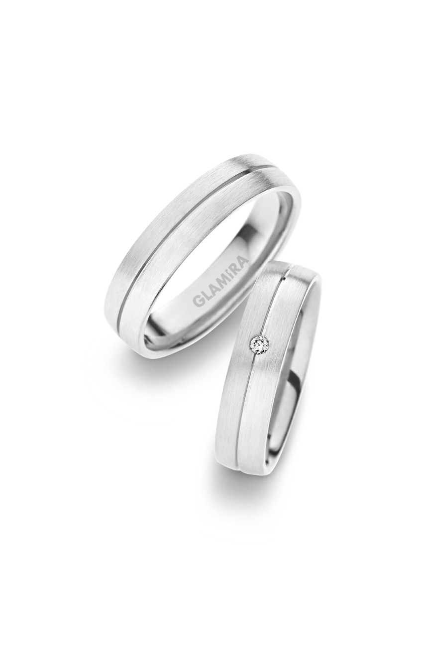 Bague de Mariage Shining Silk Argent Blanc