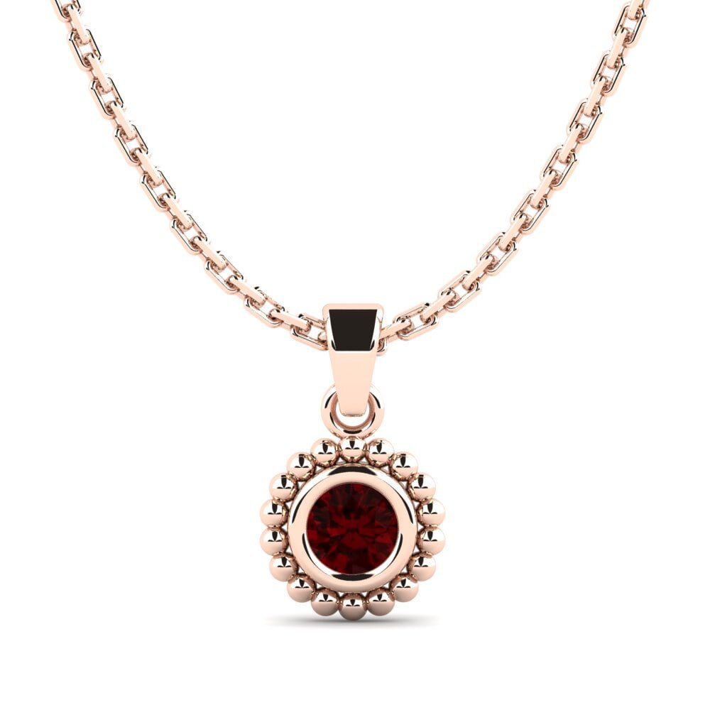 14k Oro Rosa Granate Colgante de Mujer Bavardage