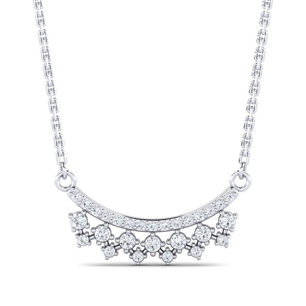 9ct White Gold Diamond Women's Necklace Centauren