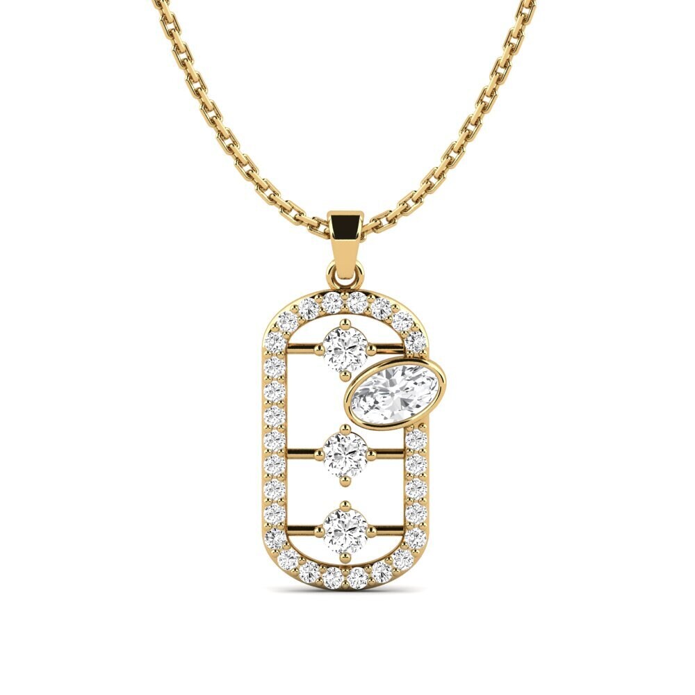 Oval White sapphire Women's Pendant Cestenverre