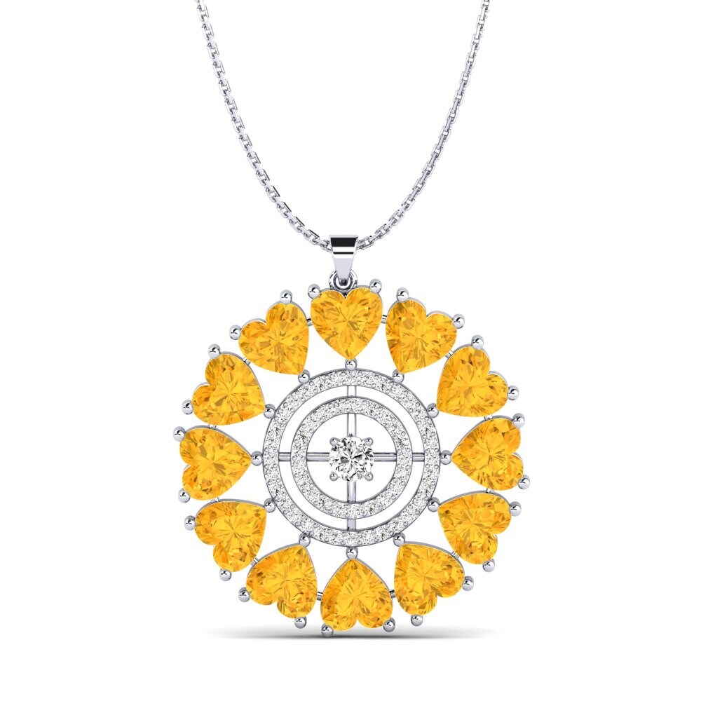 Plata 925 Citrino Colgante de Mujer Warello
