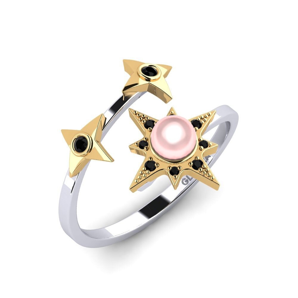 14k Oro Blanco / Amarillo Anillo Eltanin