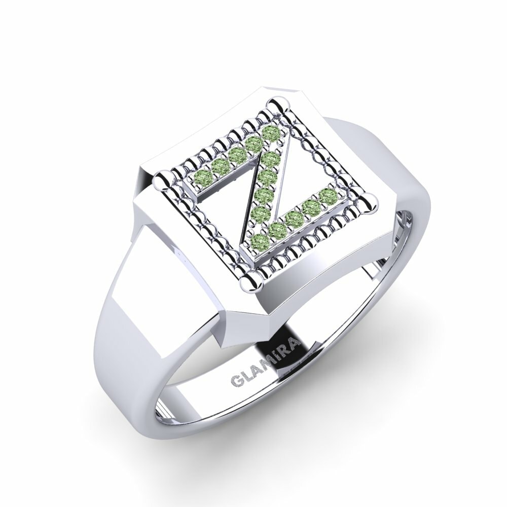 Green Diamond 950 Platinum Ring Covoque Z