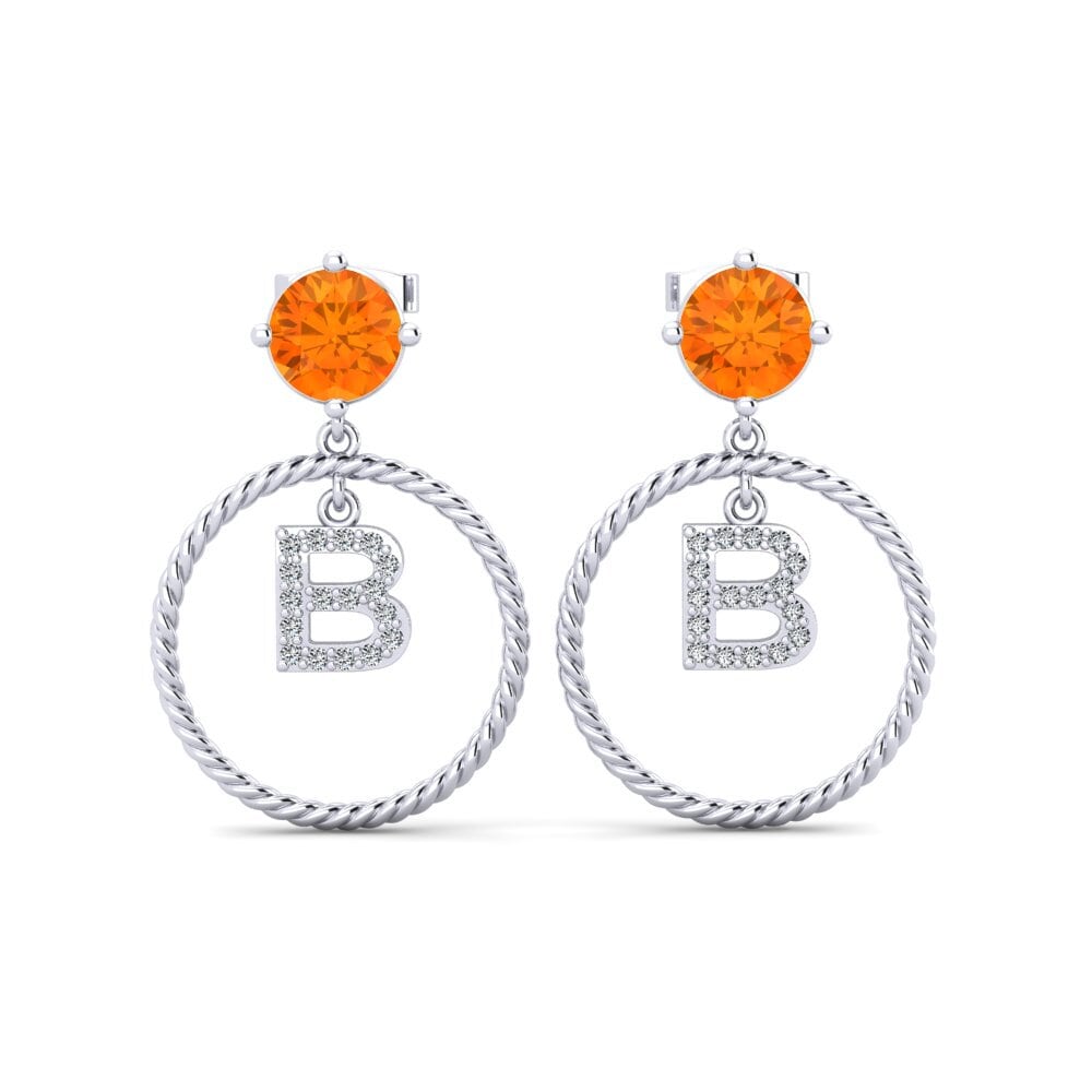Orange Sapphire Women's Earring Noss B