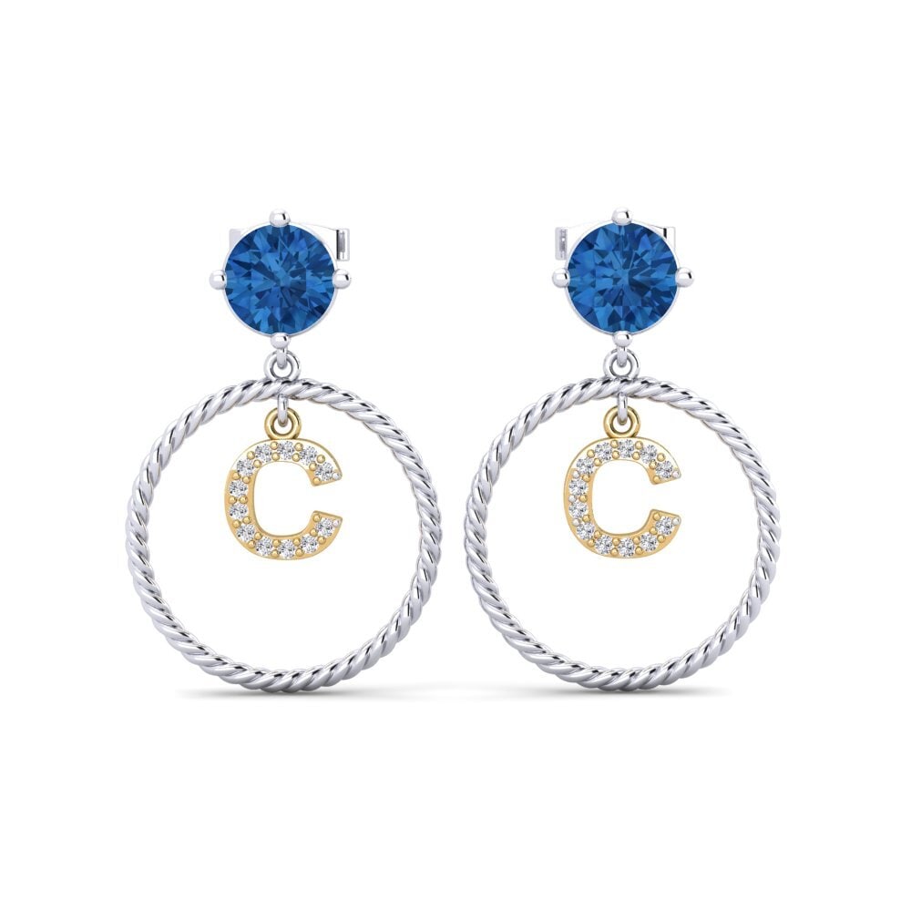Dark Blue Zirconia Women's Earring Noss C