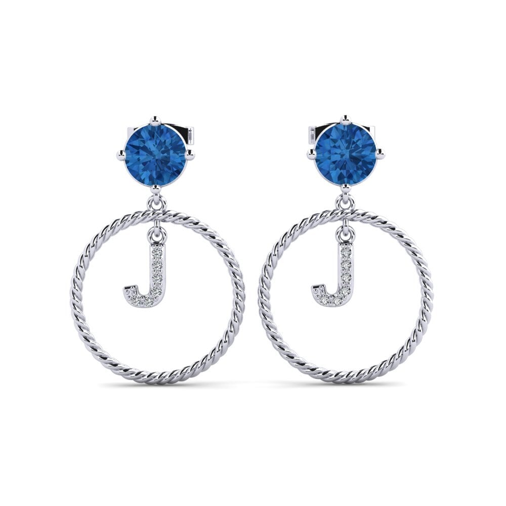 Dark Blue Zirconia Women's Earring Noss J