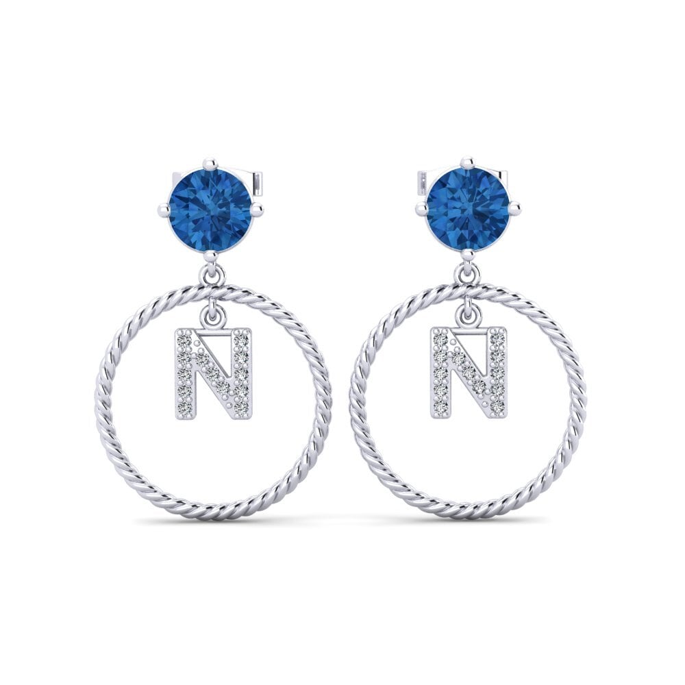 Dark Blue Zirconia Women's Earring Noss N