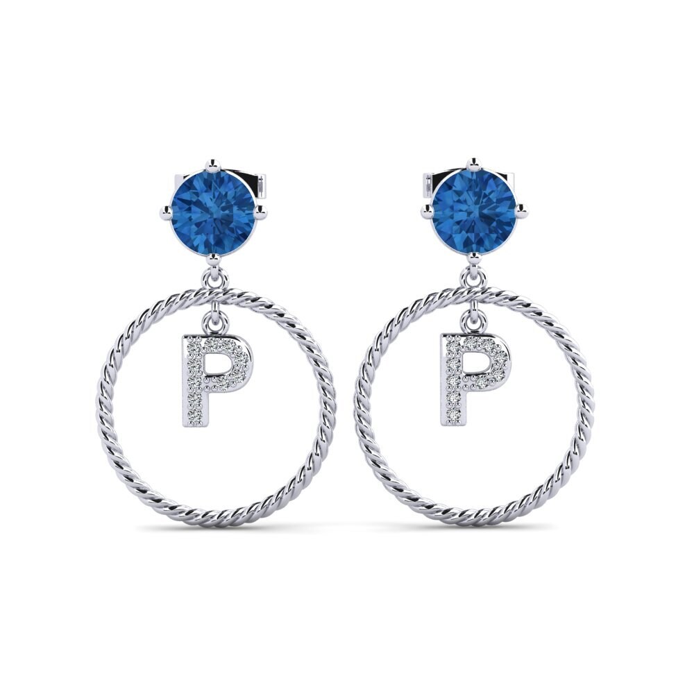Dark Blue Zirconia Women's Earring Noss P