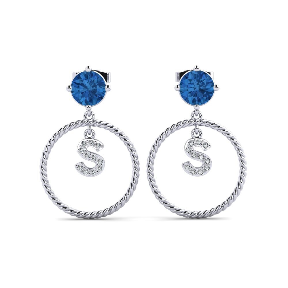 Dark Blue Zirconia Women's Earring Noss S