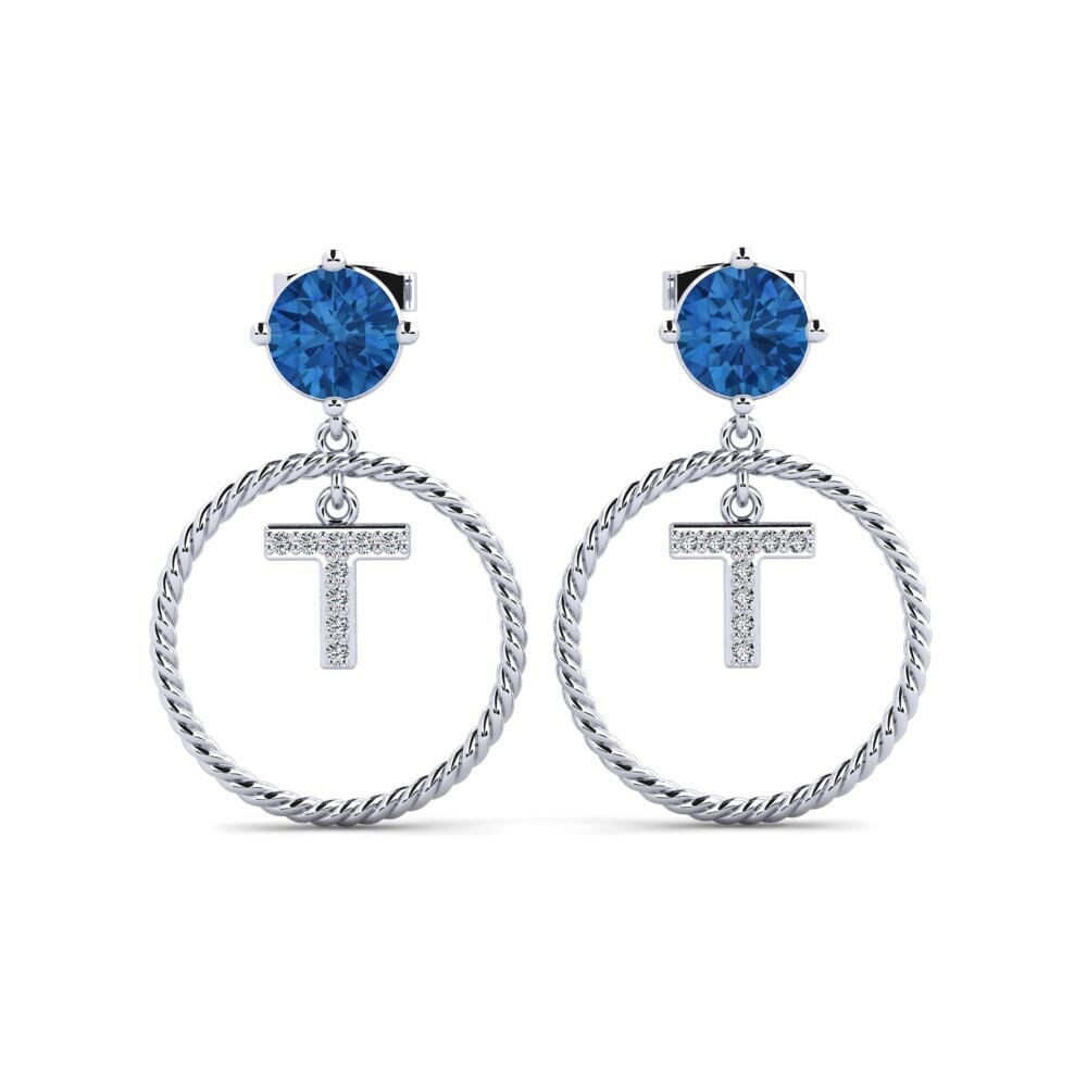 Dark Blue Zirconia Women's Earring Noss T