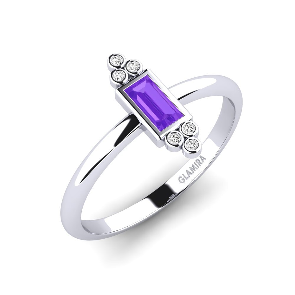 Baguette Amethyst Verlobungsring Animale