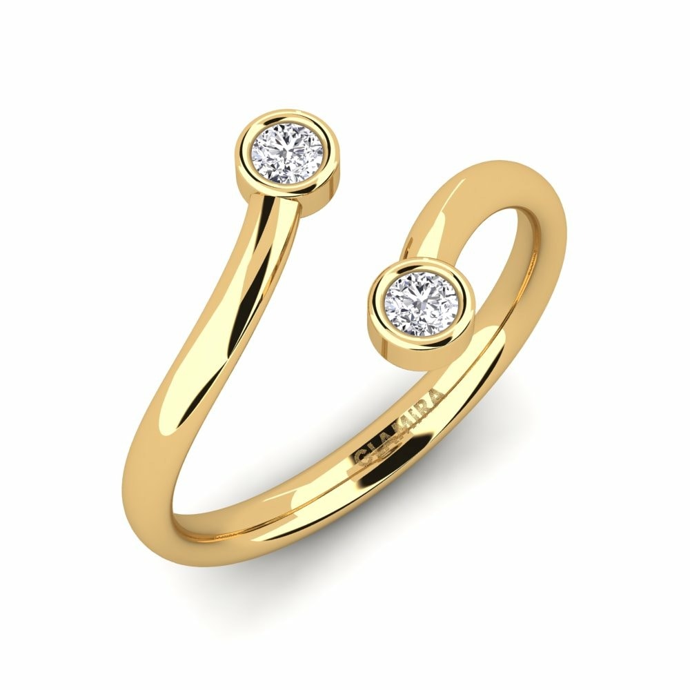 Two-Stone Rings Clemmie 585 Yellow Gold Diamond