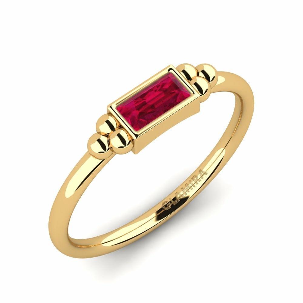 Design Solitaire Engagement Rings Conseille 585 Yellow Gold Ruby