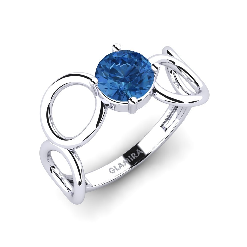 Circonita Azul Oscuro Anillo de compromiso Couvainna