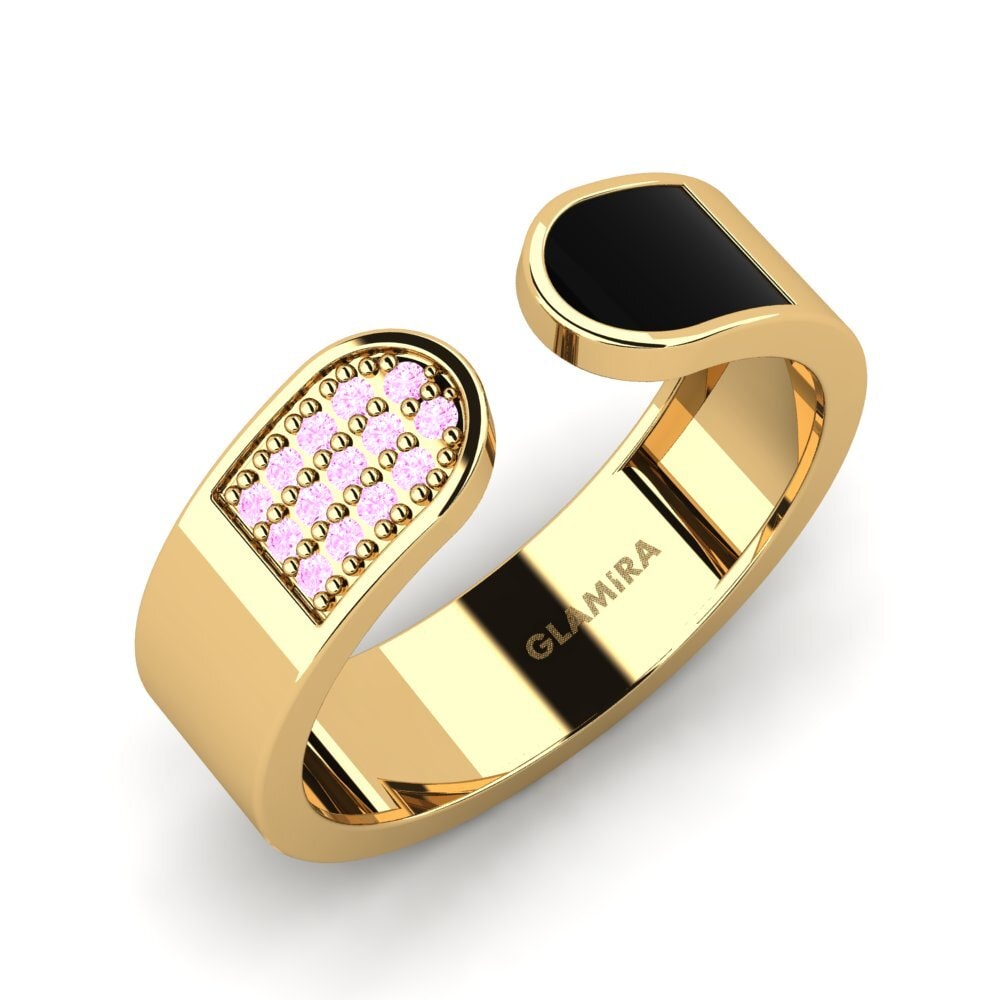 Or Jaune 14k Saphir Rose Bague Debardeura