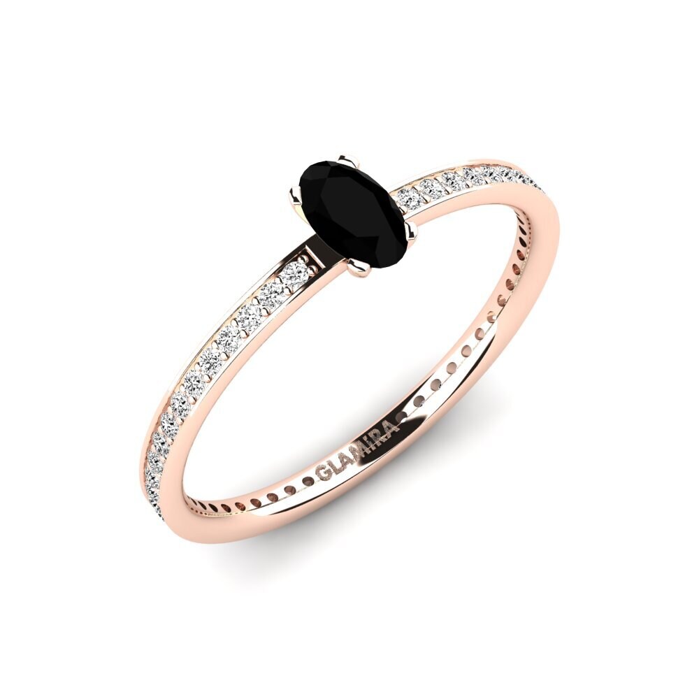 Oro Rosso 375 Onice Nero Anello da donna Guerino