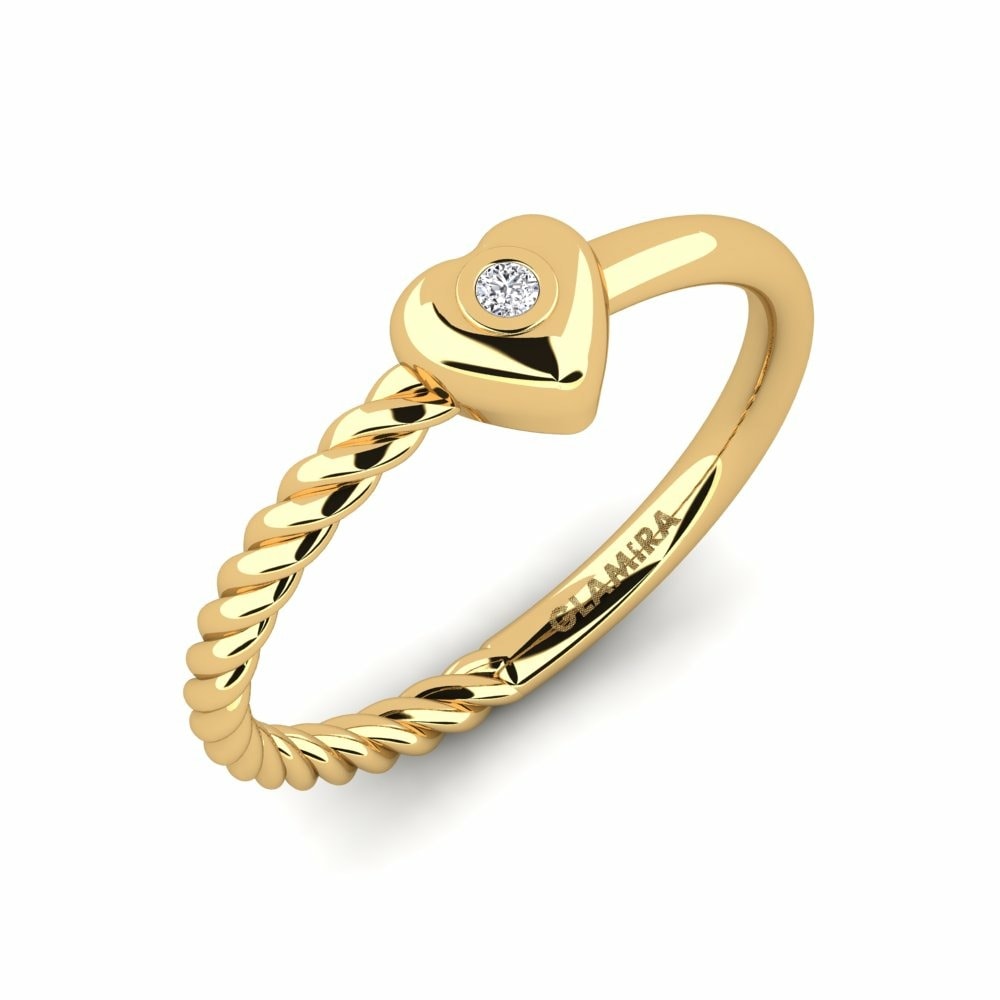 Heart Rings GLAMIRA Isabel 585 Yellow Gold Diamond