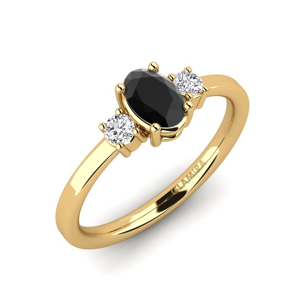 Black Onyx Engagement Ring Multipla