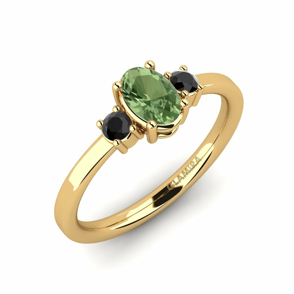 Zelený Zafír Zásnubný prsteň Multipla