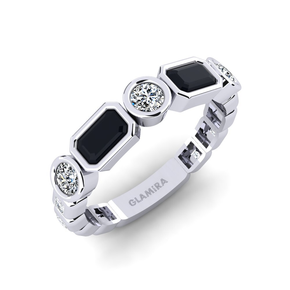 Palladium 950 Opale Noire Bague Parages
