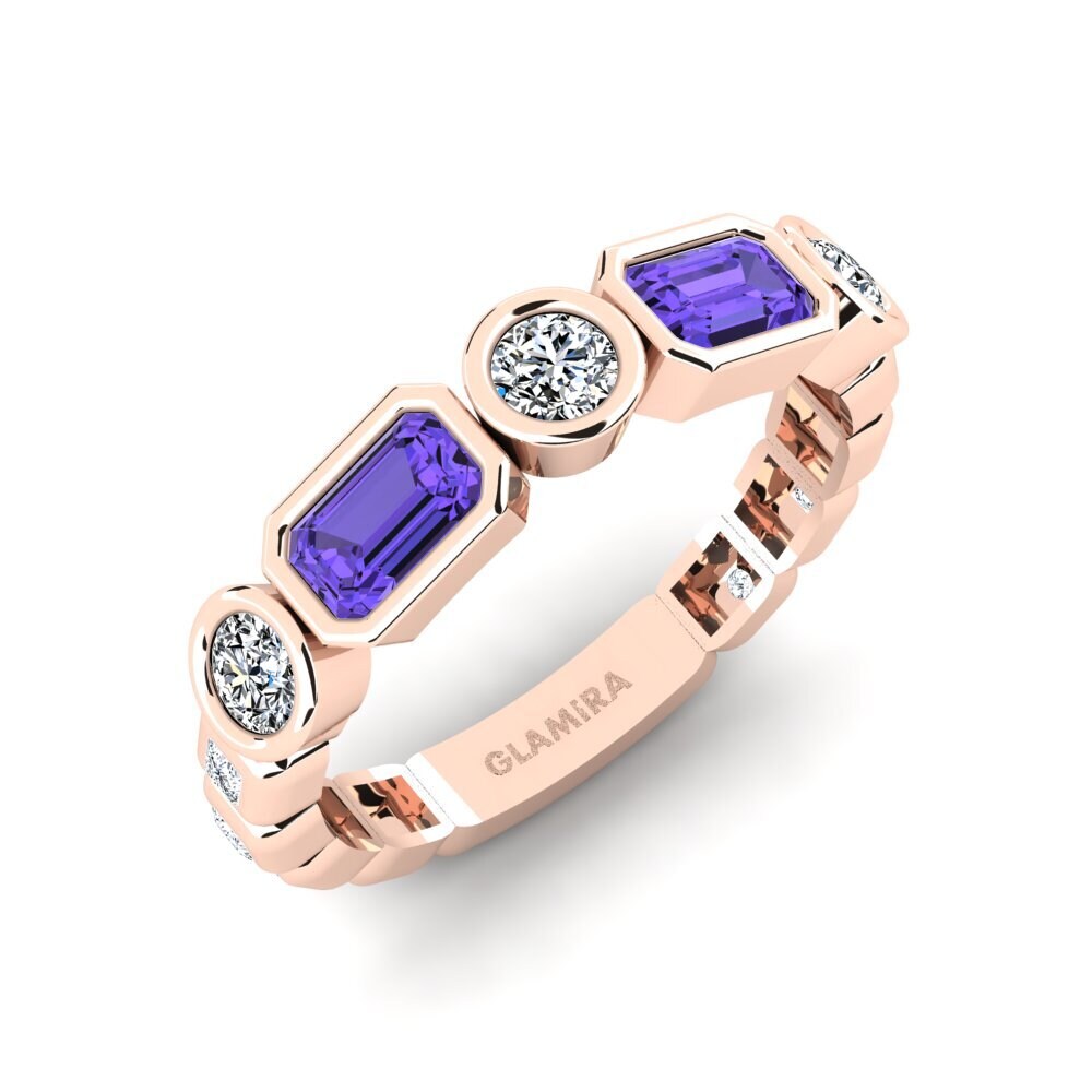 Or rose 14k Tanzanite Bague Parages