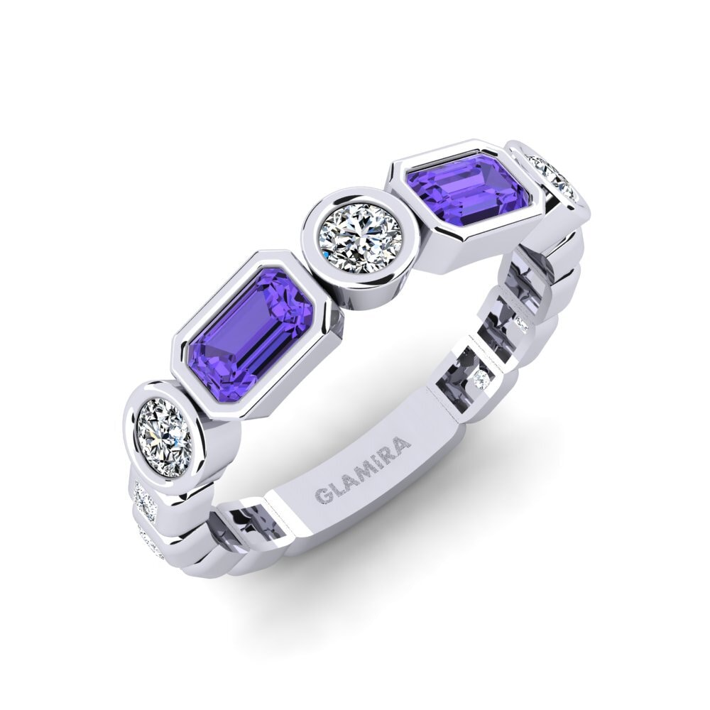 Or Blanc 14k Tanzanite Bague Parages