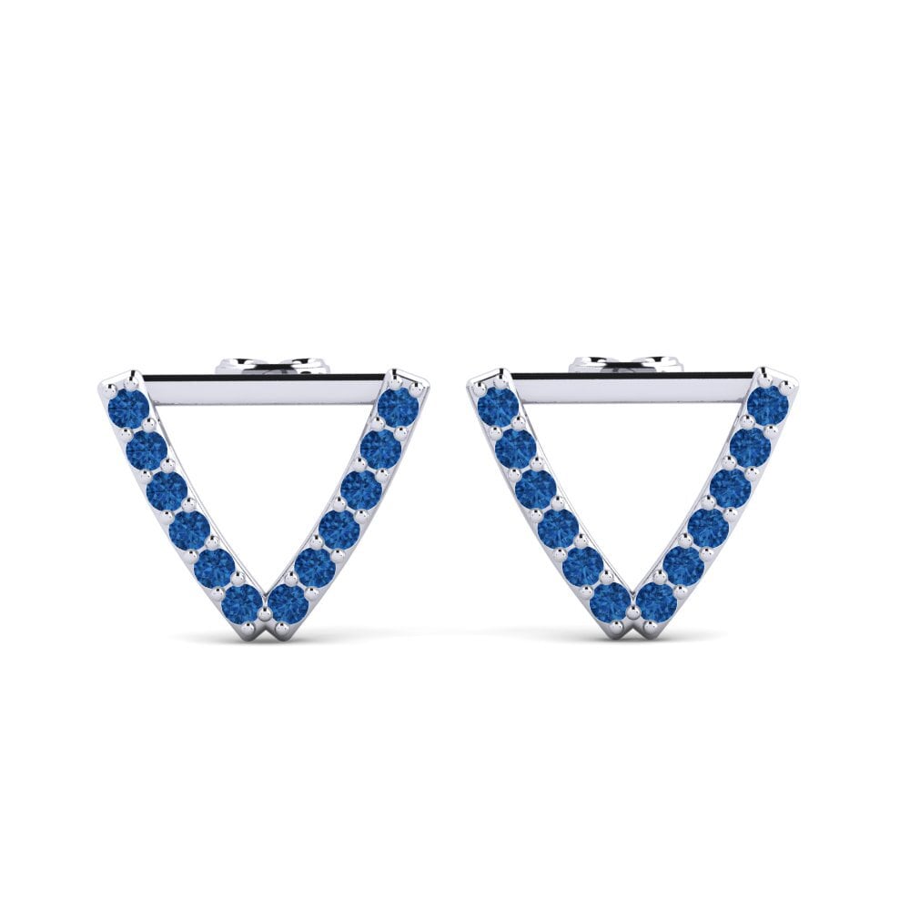 Dark Blue Zirconia Women's Earring Deviera V