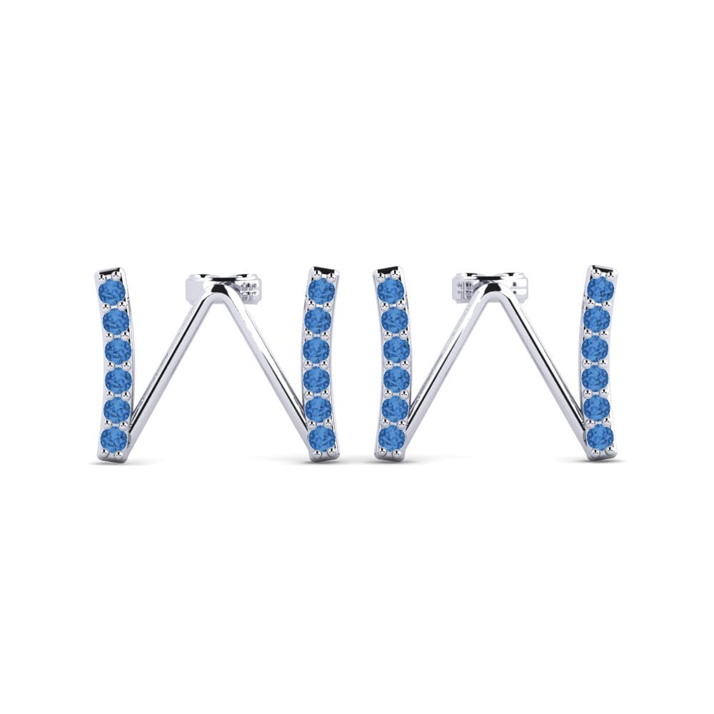 Dark Blue Zirconia Women's Earring Deviera W