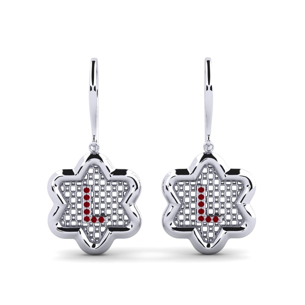 Red Zirconia Women's Earring Girandole L