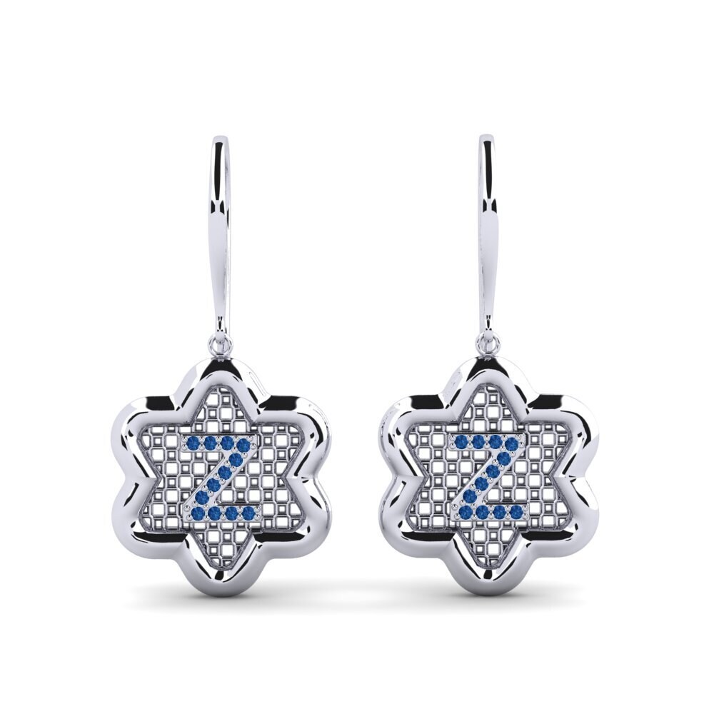 Dark Blue Zirconia Women's Earring Girandole Z