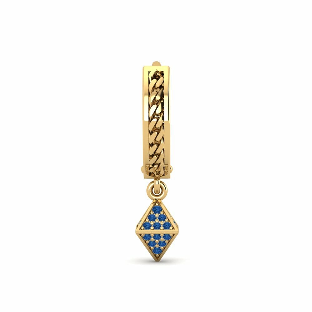 Zircone Blu Scuro Orecchino da uomo Cheminessa