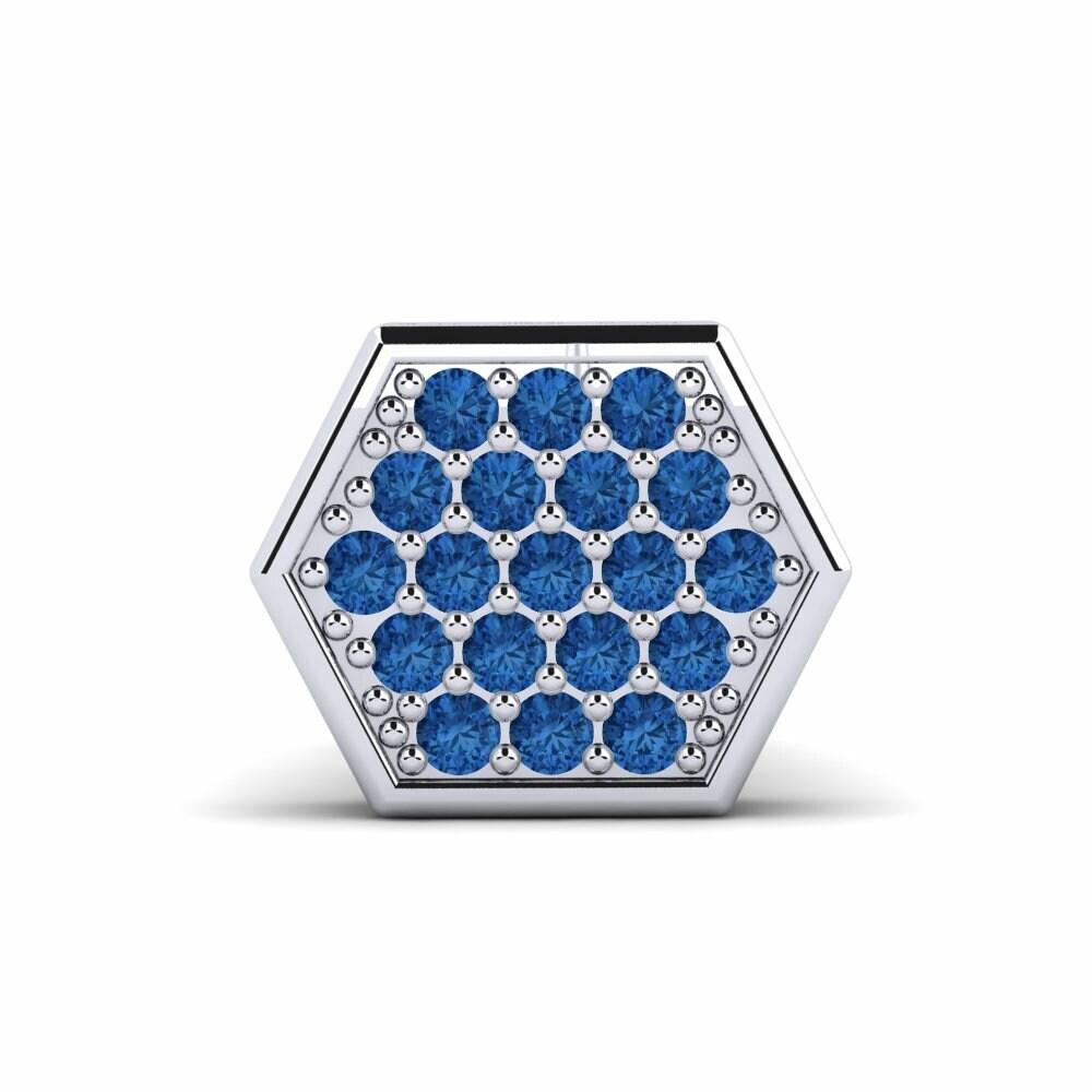 Zircone Blu Scuro Orecchino da uomo Click