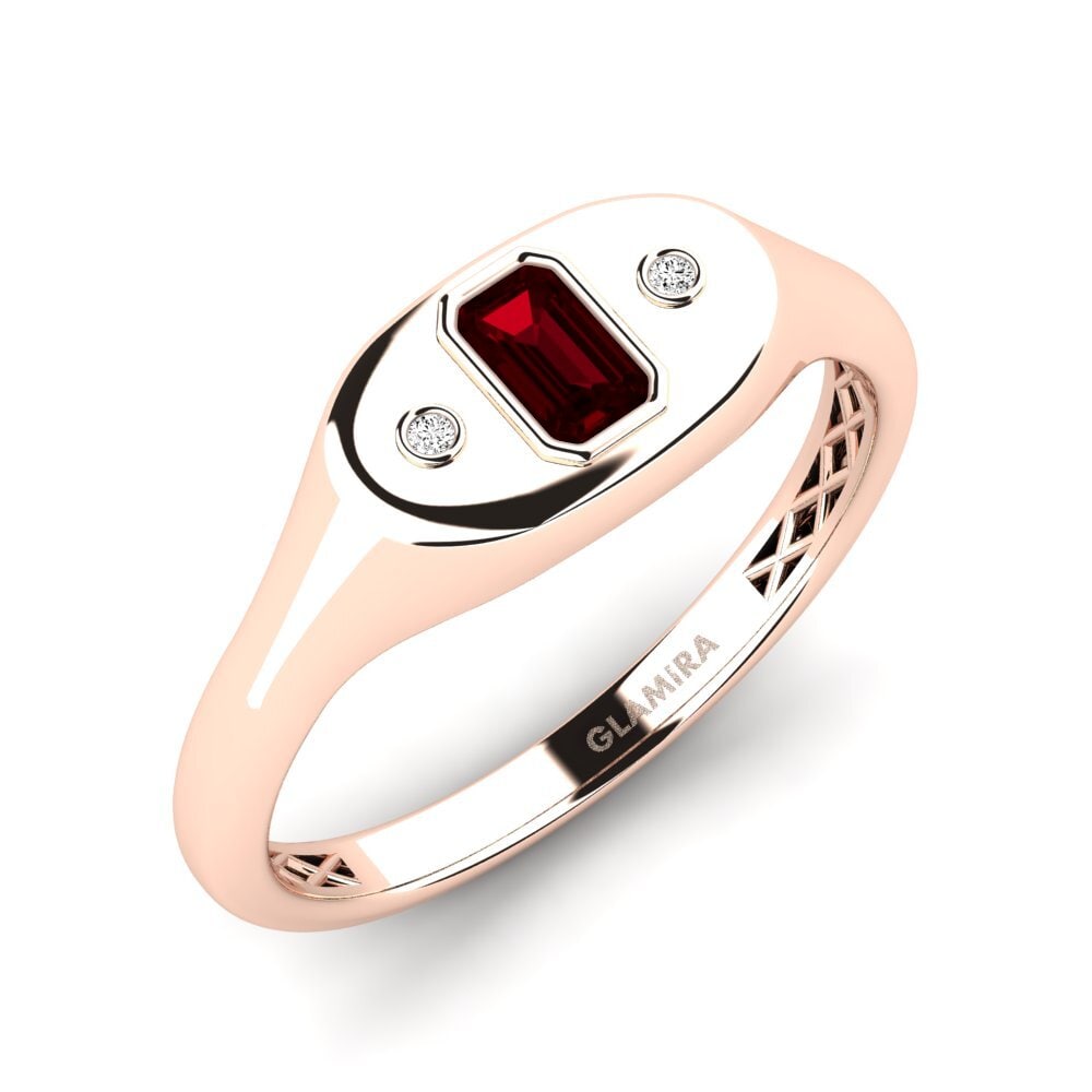 9ct Rose Gold Garnet Men's Ring Dvina
