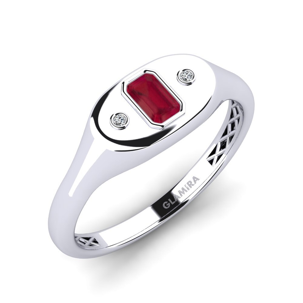 9ct White Gold Ruby Men's Ring Dvina