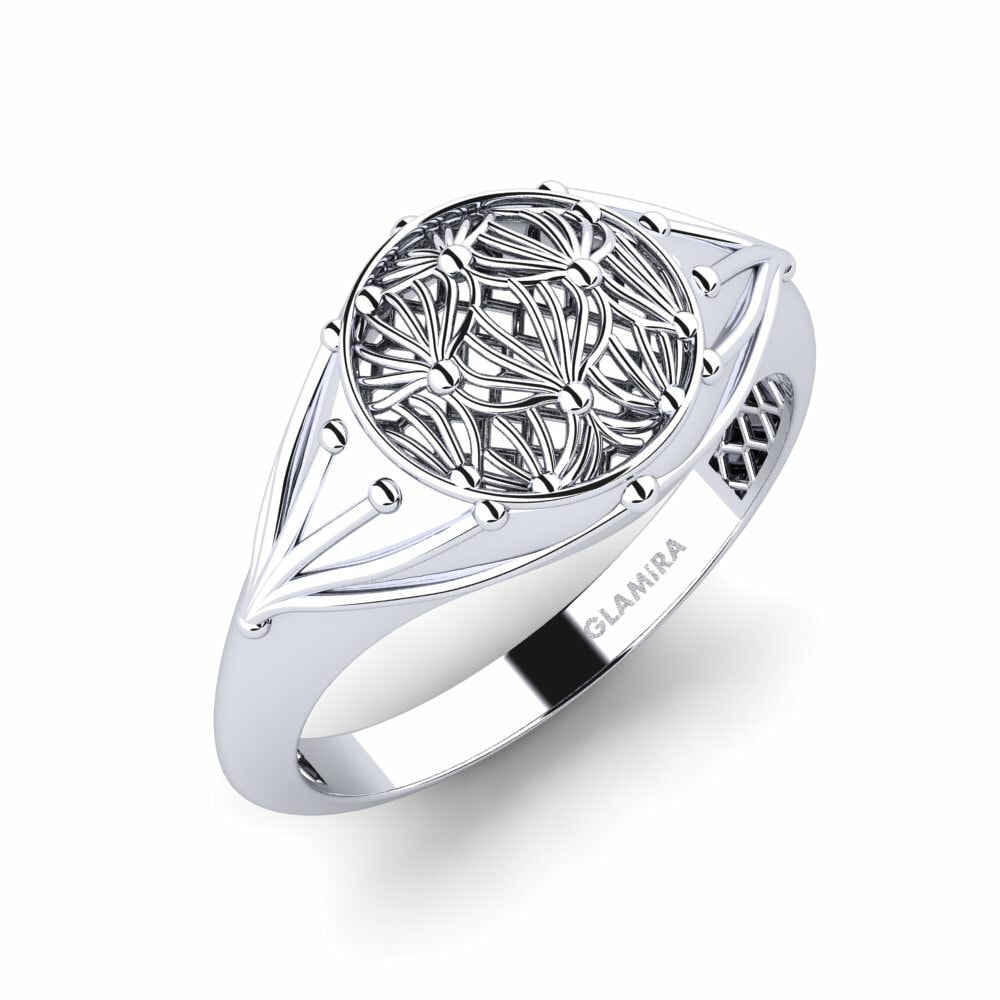 White Silver Men's Ring Potash