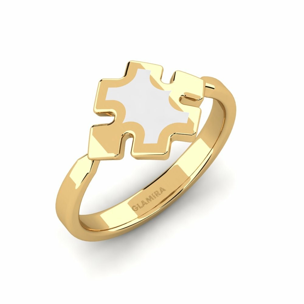 Symbols Yellow Gold Men's Ring Spotting