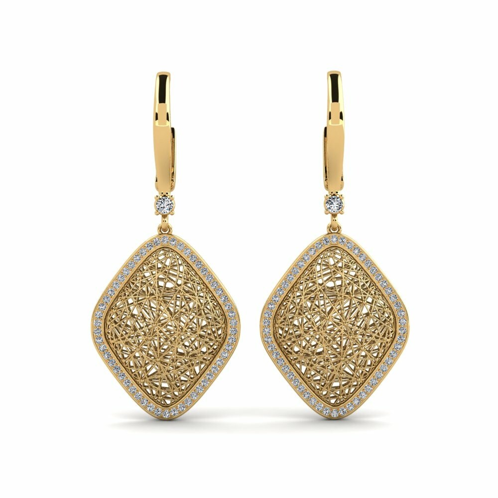 Fusion Fusion Collection Earring Canonnades 585 Yellow Gold Swarovski Crystal