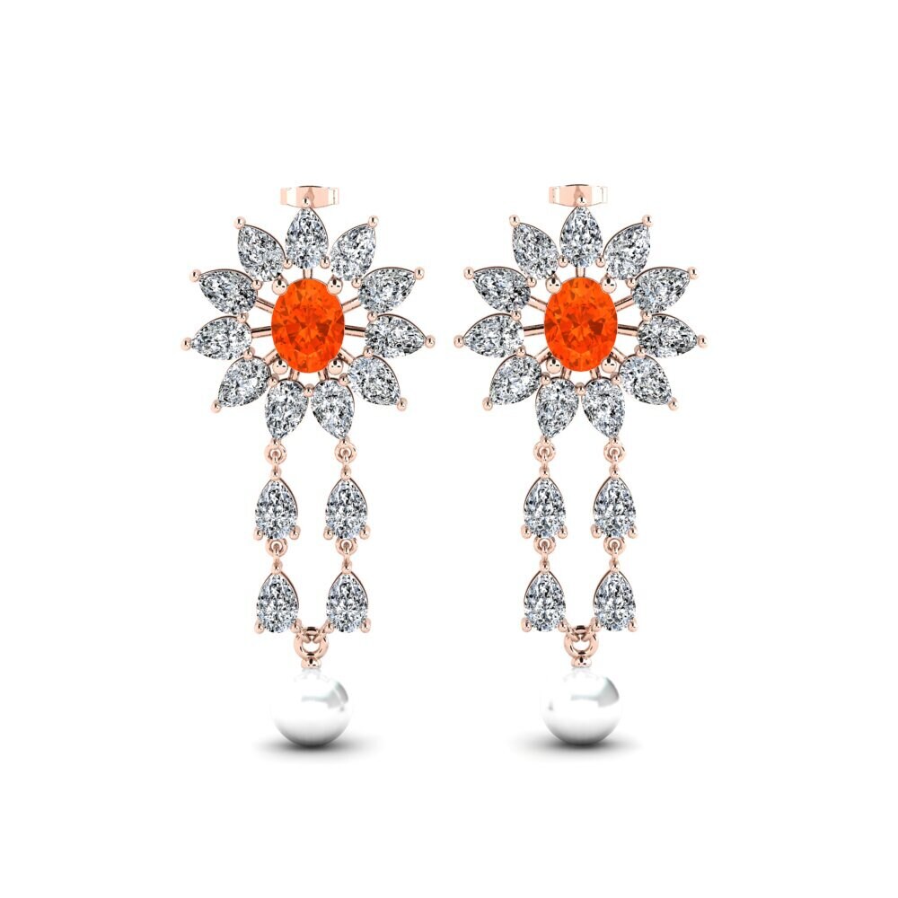 9k Rose Gold Fire-Opal Women's Earring Wynn