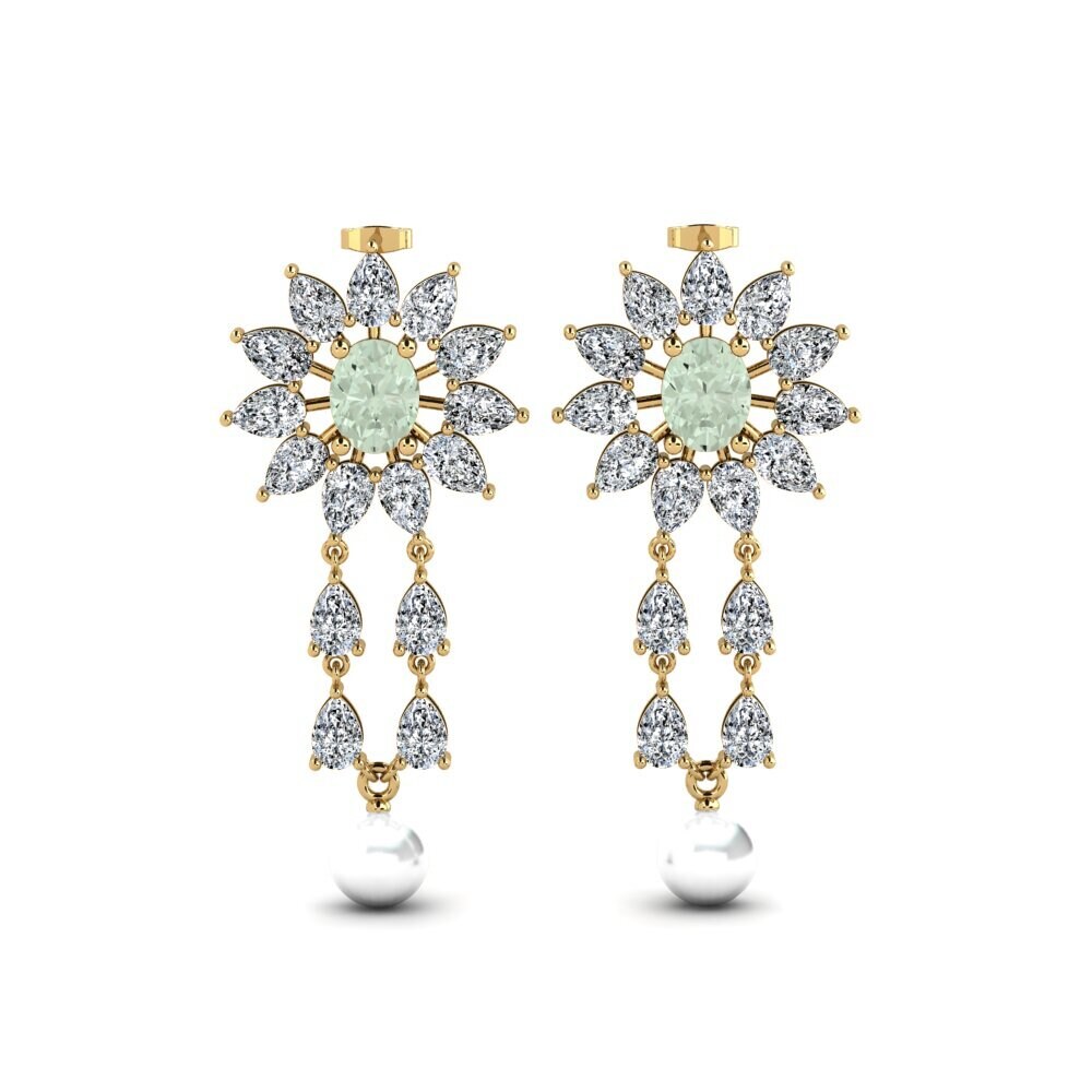 18ct Yellow Gold Green Amethyst Women's Earring Wynn