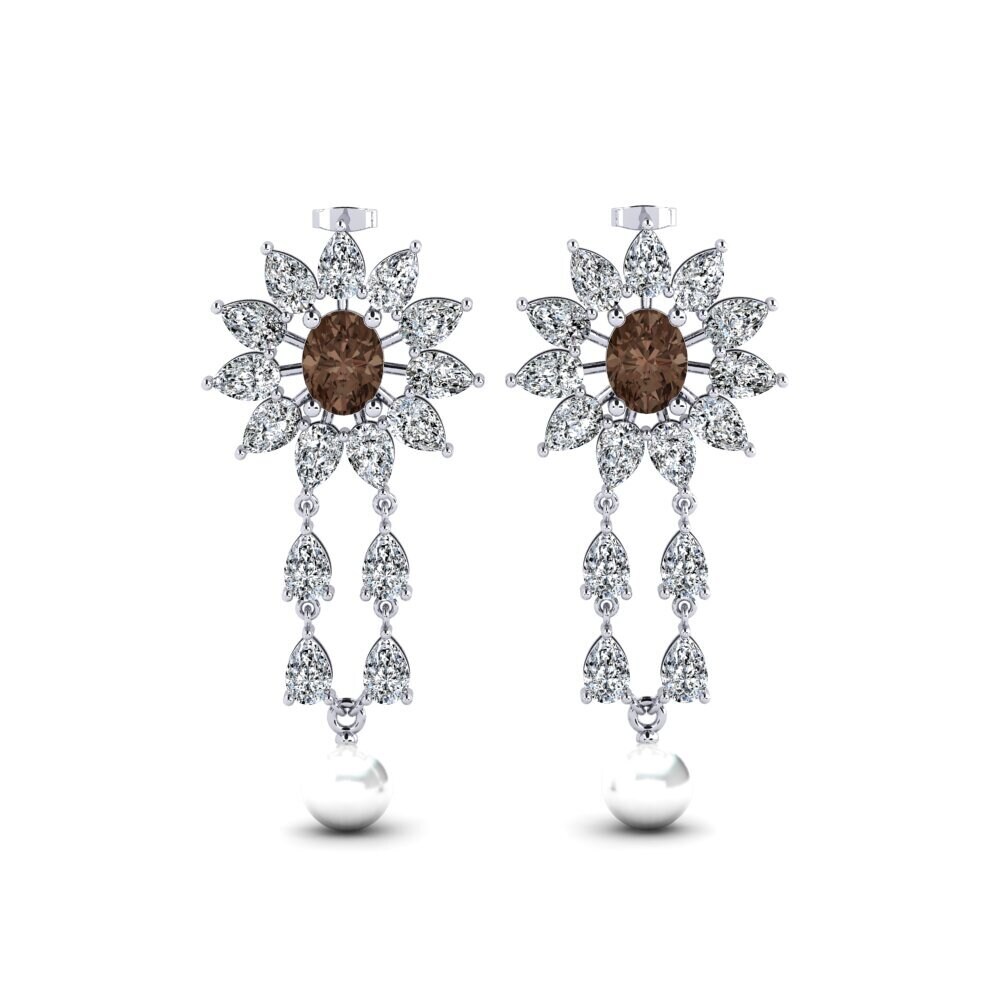 18ct White Gold Smoky Quartz Women's Earring Wynn