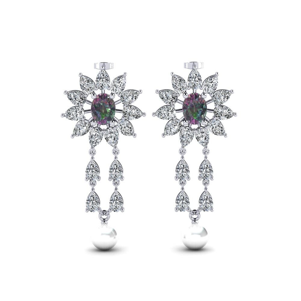 14ct White Gold Mystic Topaz Women's Earring Wynn