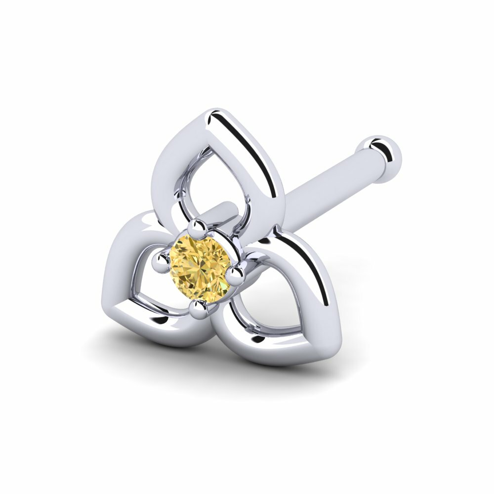 Yellow Diamond Nose Pin Diaphane