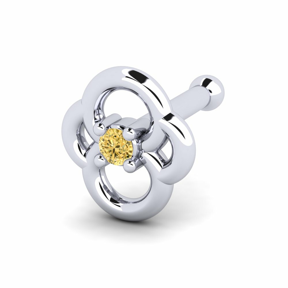 Yellow Diamond Nose Pin Dritto