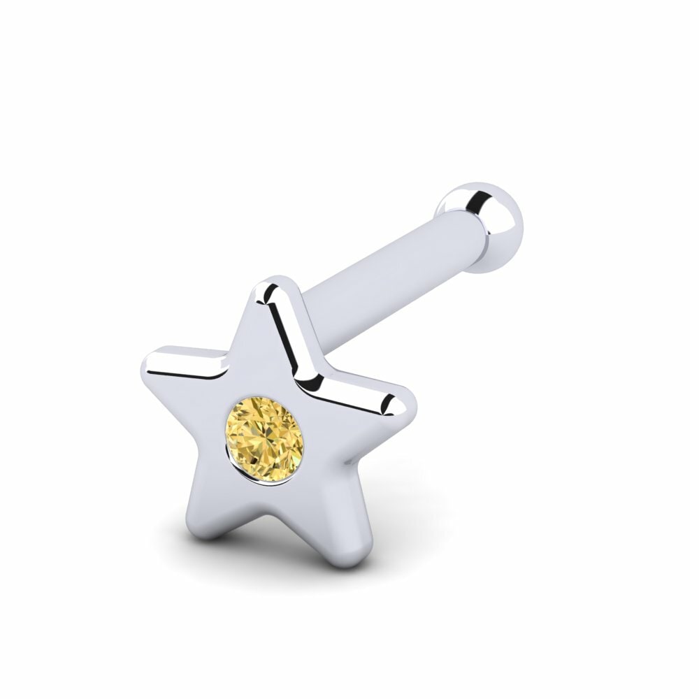 Piercing Nariz Effeuiller Diamante Amarillo