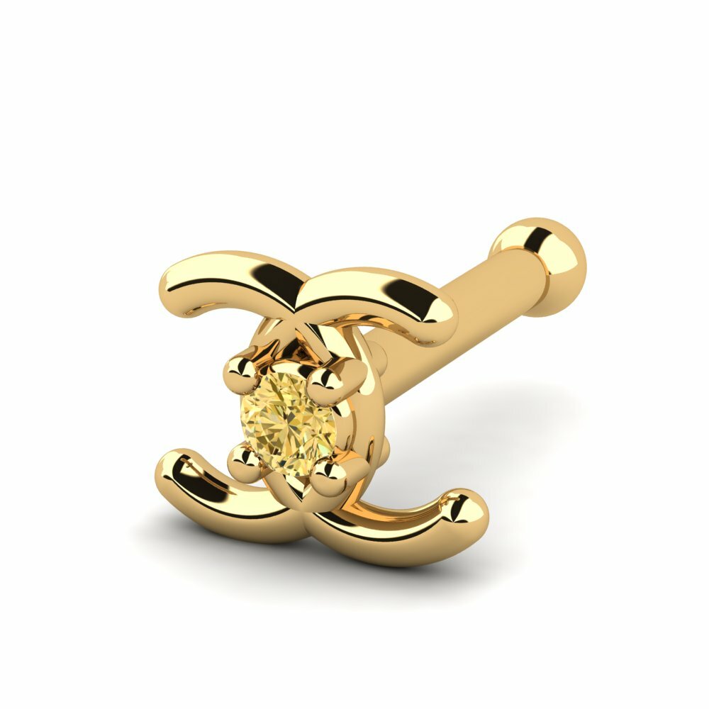 Yellow Diamond Nose Pin Eliz