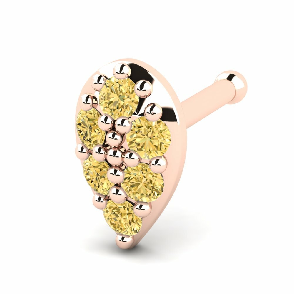 Yellow Diamond Nose Pin Enequerre