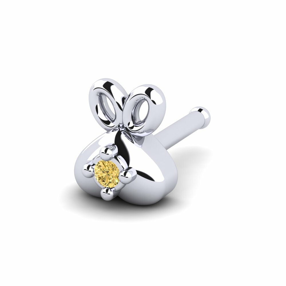 Yellow Diamond Nose Pin Enzel