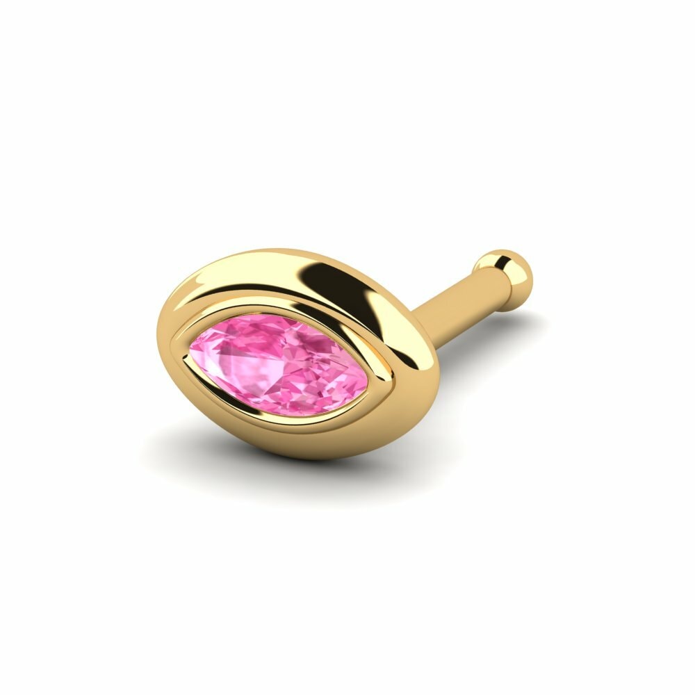 Nose Pins GLAMIRA Exude 585 Yellow Gold Pink Sapphire