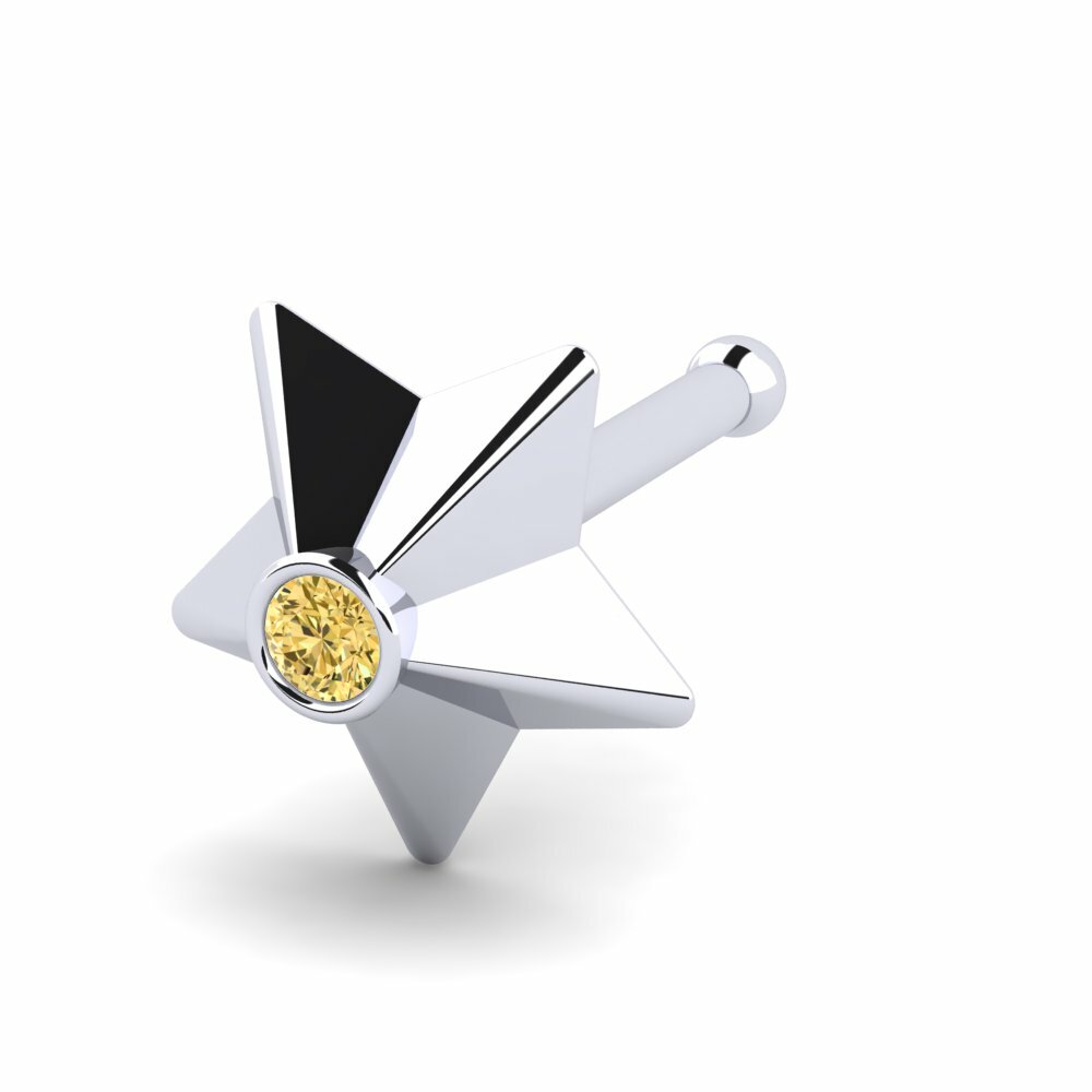 Yellow Diamond Nose Pin Fennec